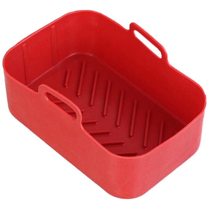 Airfryer Siliconen Pot Voedselkwaliteit Siliconen Dubbele Mand Airfryer Bakpapier Keukenaccessoires Code red