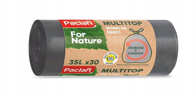 Paclan Multitop - Vuilniszakken - 35L - 30 Stuks - Grijs