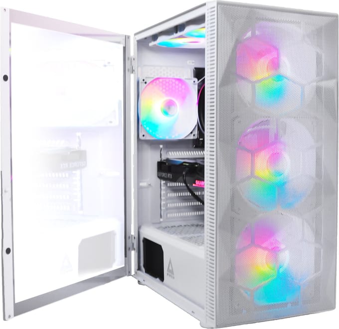 peta GamePC X3 Mesh - AMD Ryzen 7 5700X - 32GB RAM - 4.0TB M.2 SSD - Nvidia GeForce RTX5060Ti 8GB - Windows 11 Pro