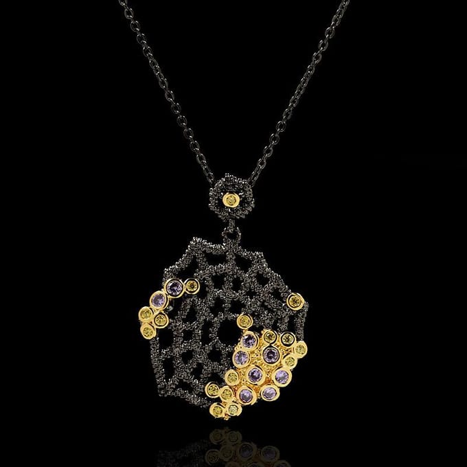 Nouveau Collier Bohème Ethnique Bicolore Noir Or black