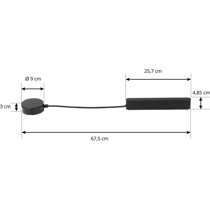 Lindby LED driver Lumaro, zwart, lengte 67,5 cm, 100W