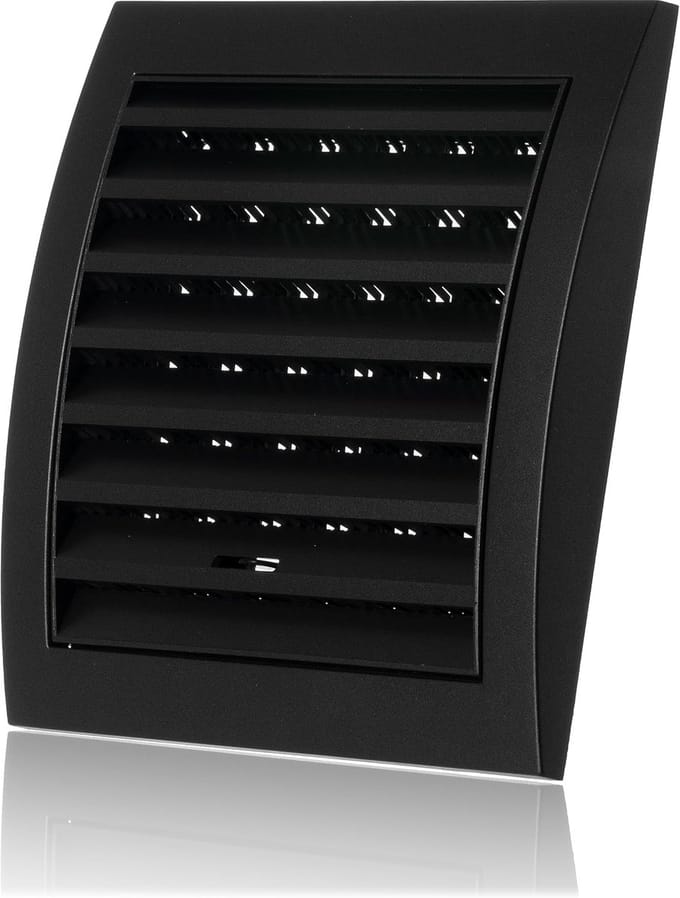 Verstelbaar Ventilatie Rooster 150x150mm met Insectengaas Antraciet