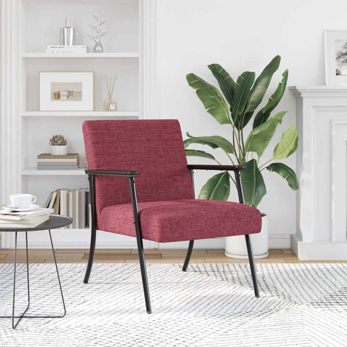 vidaXL - Fauteuil - Wijnrood - 59 - x - 75 - x - 78 - cm - Stof