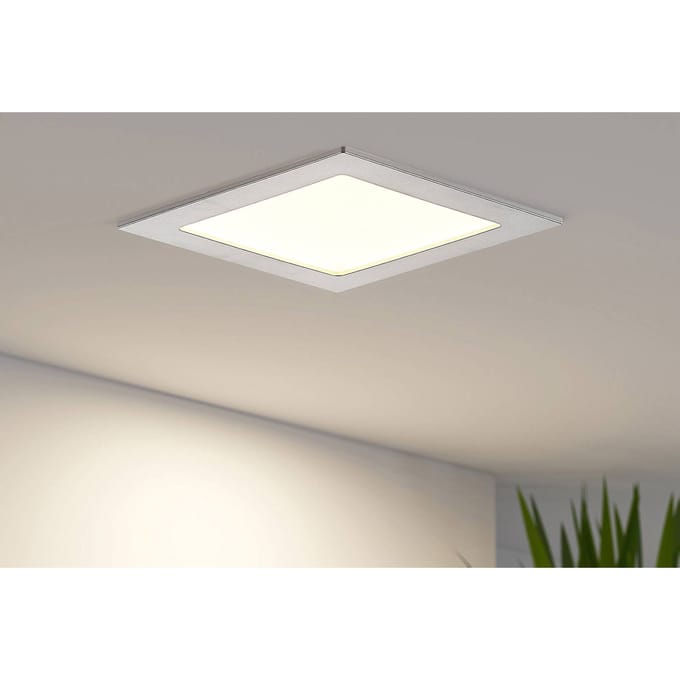 Prios LED inbouwlamp Helina, zilver, 16,5 cm, dimbaar