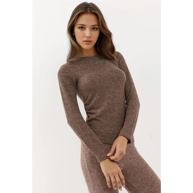 Zachte Textuur Lange Mouwen Blouse