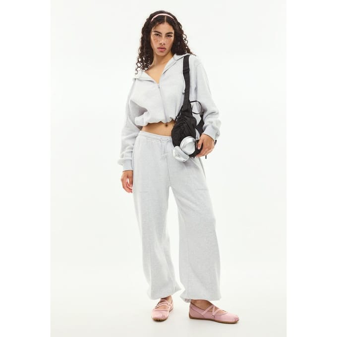 Stradivarius Barrel joggingbroek met stoppers  Grijs melange XL