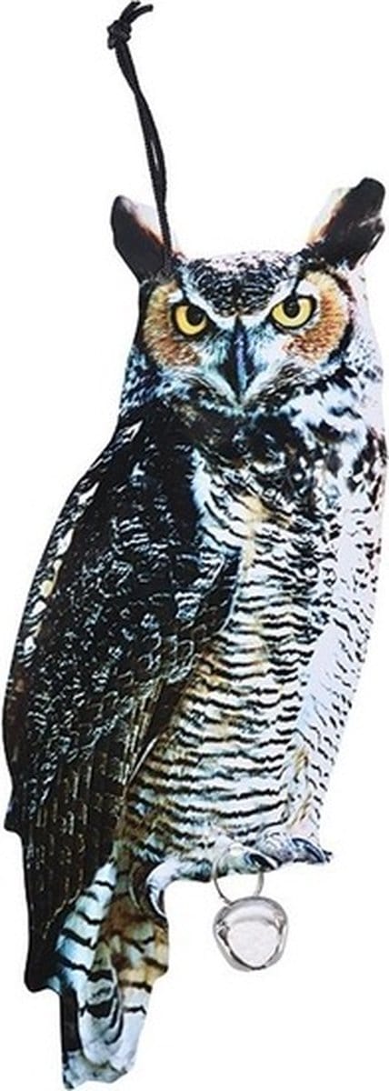 Esschert Design Vogelverschrikker Oehoe uil - 40 cm - zink - Tuindecoratie vogelverschrikkers