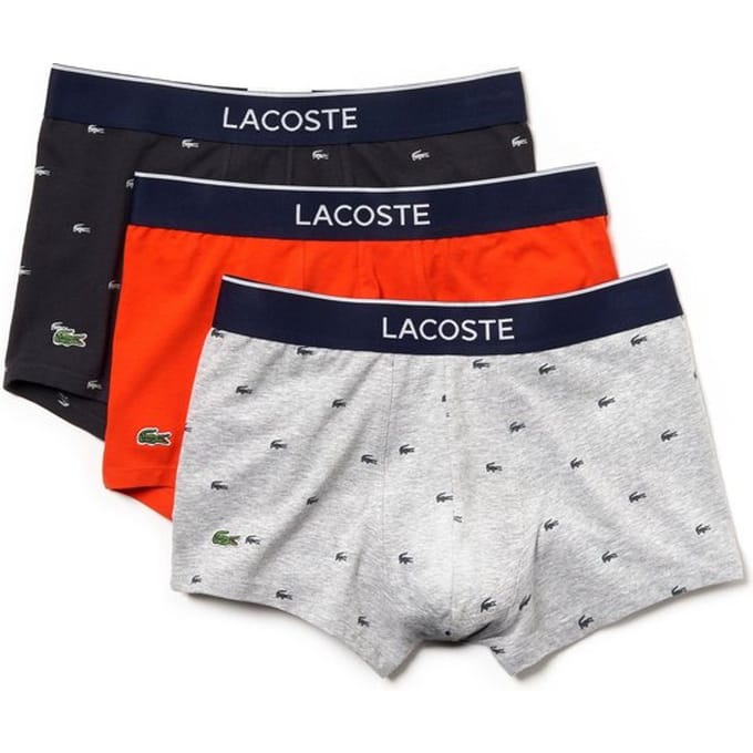 Lacoste Heren 3-pack Trunk - Silver Chine/Graphite Som - Maat XS