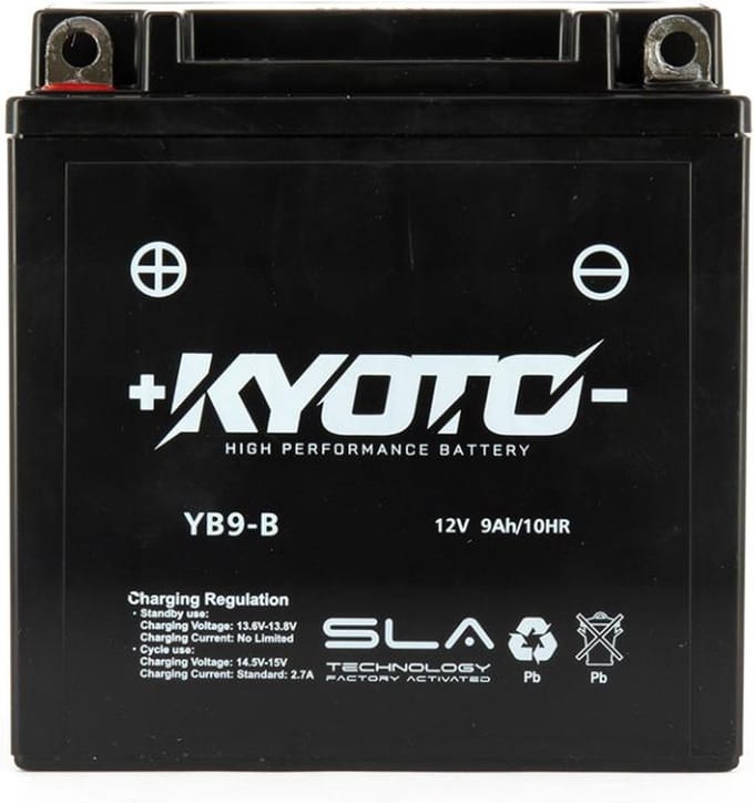 SLA-accu Kyoto voor Motor Daelim 125 Vt Evolution 1998 tot 2003 Y9B-B / 12V 9Ah Nieuw
