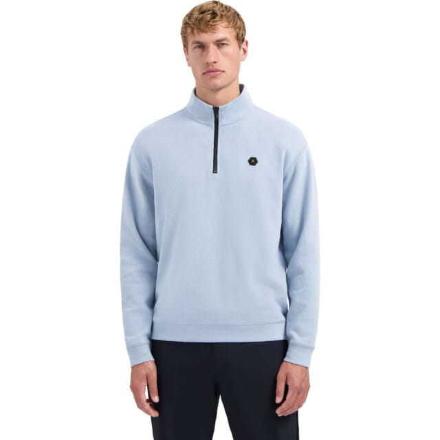 No Excess Sweater Half Zip Soft Rib Relaxed Fit Dusty Blue Größe: L | Pullover Outlet | Herren | Blau
