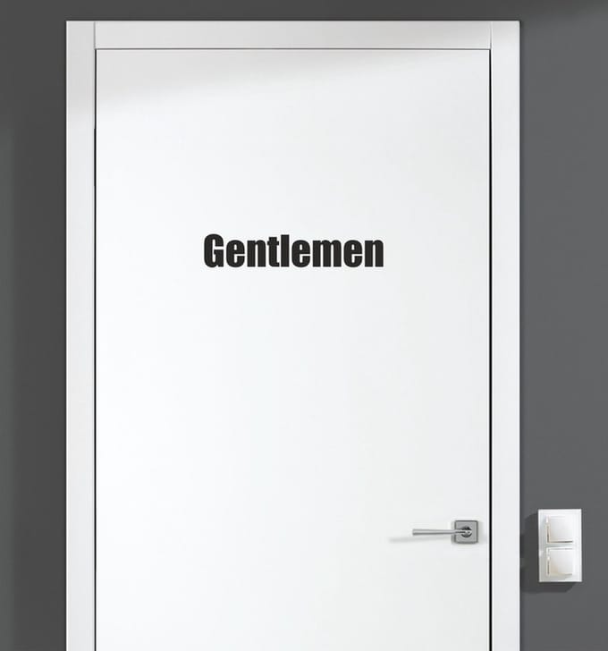Deursticker - Gentlemen - Zwart 18,5x3,5