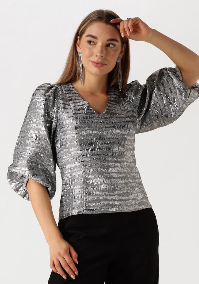 Minus Msmelbi V-neck Blouse Dames - Jurken - Grijs - Maat 40