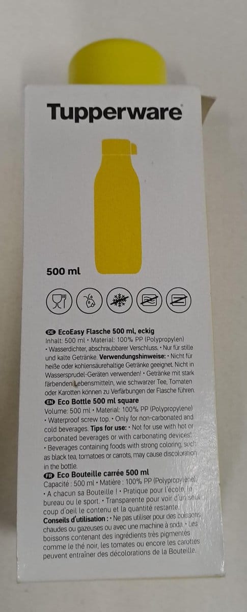 Tupperware Eco Fles Geel 500ml