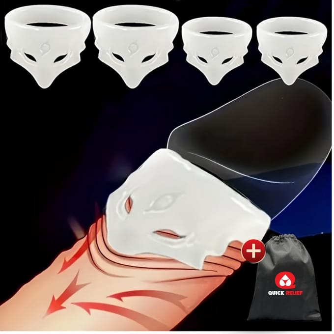 Quick Relief Frenulum Teaser™ - Voorhuid corrector - Set van 4 stuks - Eikel Sleeve - - Eikelring - Klaarkomen uitstellen