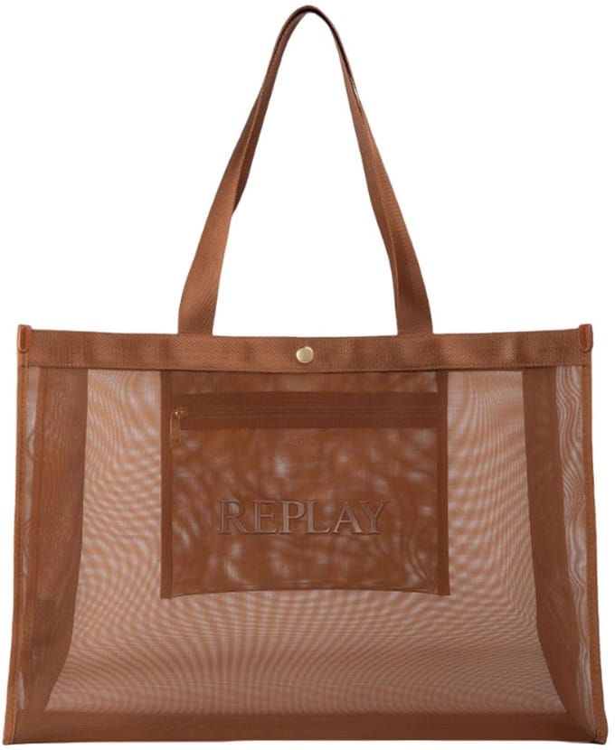 REPLAY schoudertas Tote Bag Roasted Pecan bruine