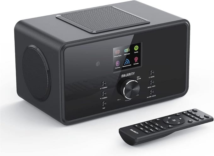 Internet Radio met Bluetooth en DAB Plus, 100 Watt, 2.1 Speaker met Subwoofer, Keukenradio