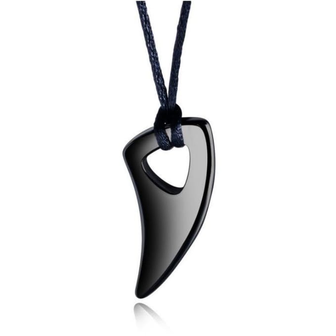Wolfstand Halsketting Titanium Staal Hanger Peng Chaoren Hoorn Hanger black
