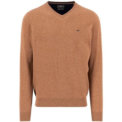 Fynch-Hatton Trui V-Neck Merino Cashmere Hazel / male