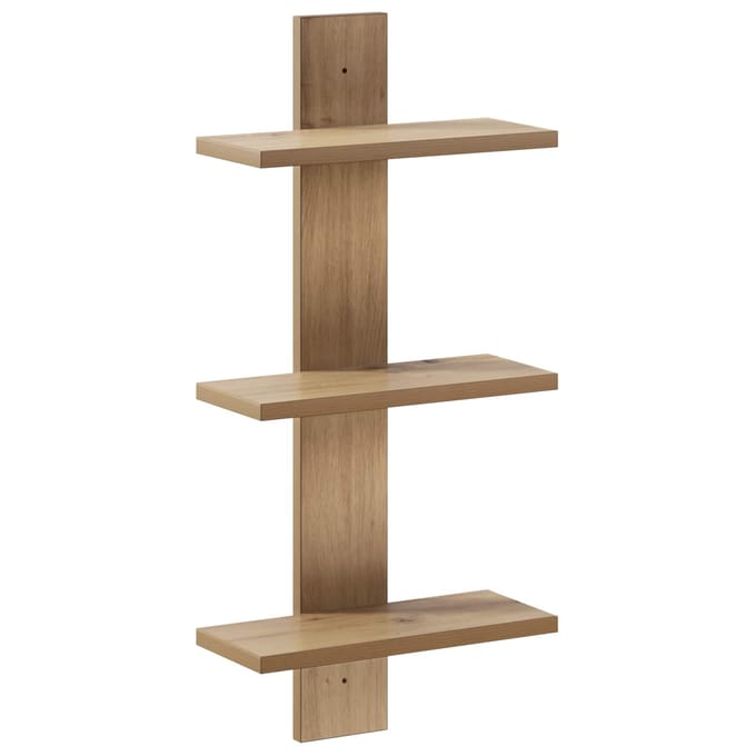 vidaXL - Wandplank - Artisanaal - eiken - 30 - x - 13,5 - x - 64,5 - cm - Bewerkt - hout