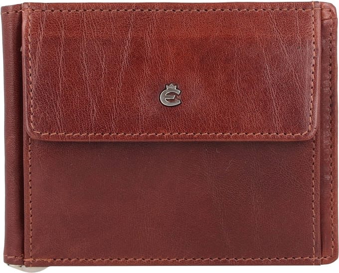 Esquire Toscana portemonnee leer 12 cm - Jongens - Horizontaal - coffee
