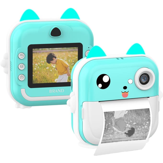 Leuke Kids Instant Camera 24MP Kids Digitale Camera Kinderen Instant Print Camera met 2,4-inch IPS groen