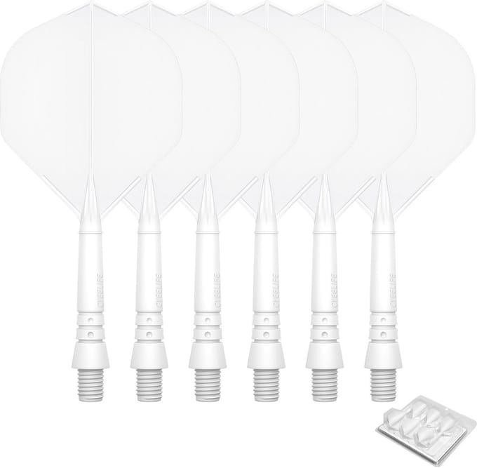 Dartpijlen Assortiment 2BA Shafts en Flights Wit