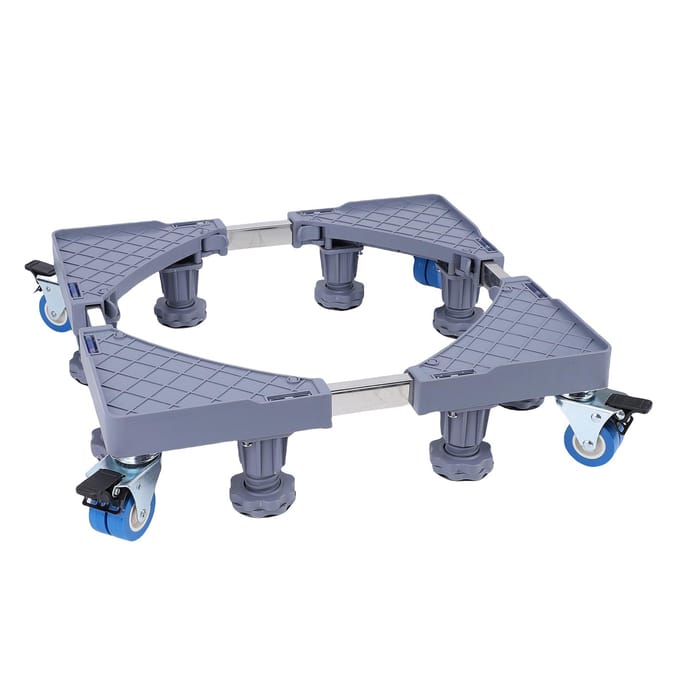 Support de réfrigérateur Base mobile Chariot de meubles réglable avec 8 pieds solides 4 roues à blocage pour machine à laver Lave-linge gray