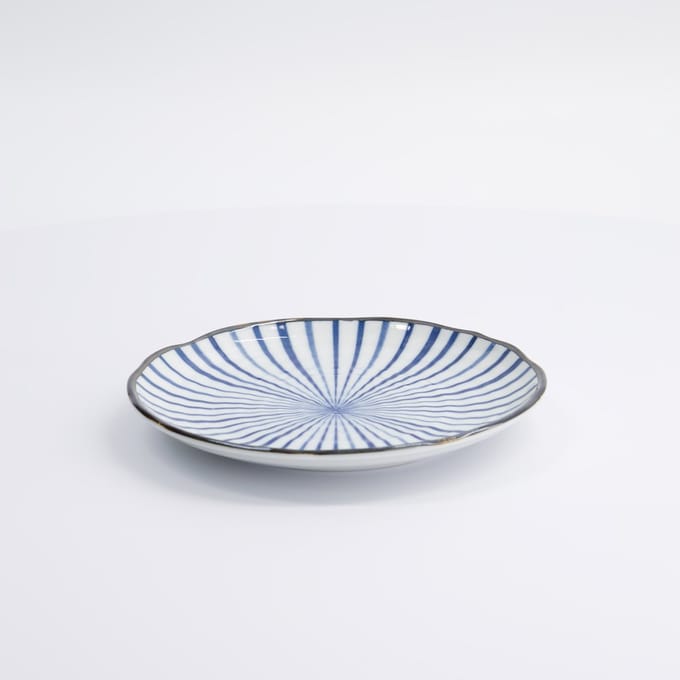 Tokyo Design Studio - Natsu Tokusa Gebaksbord - Blauw/Wit - Ø 16,5 cm - Made in Japan