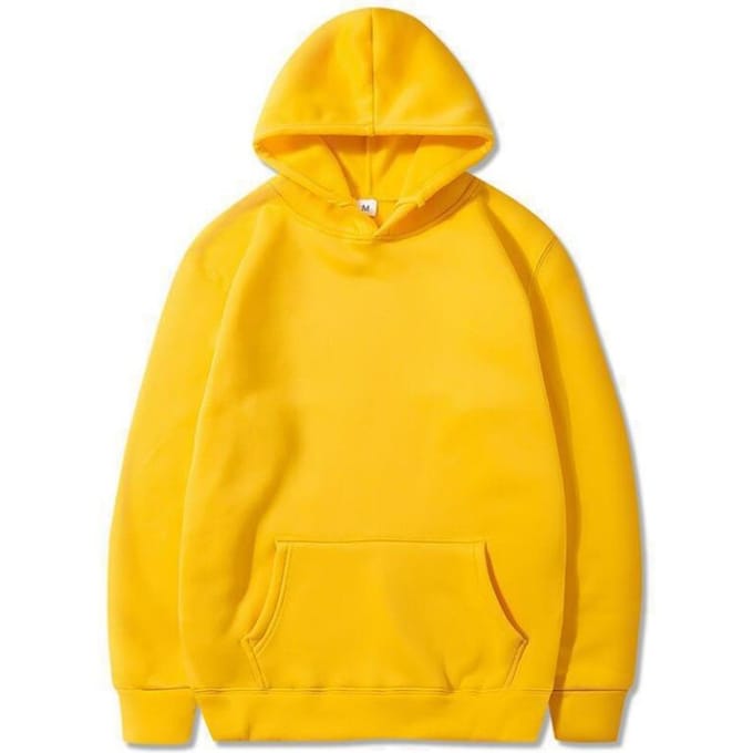 Pull à capuche classique pour homme, couleur unie, polaire tendance M jaune