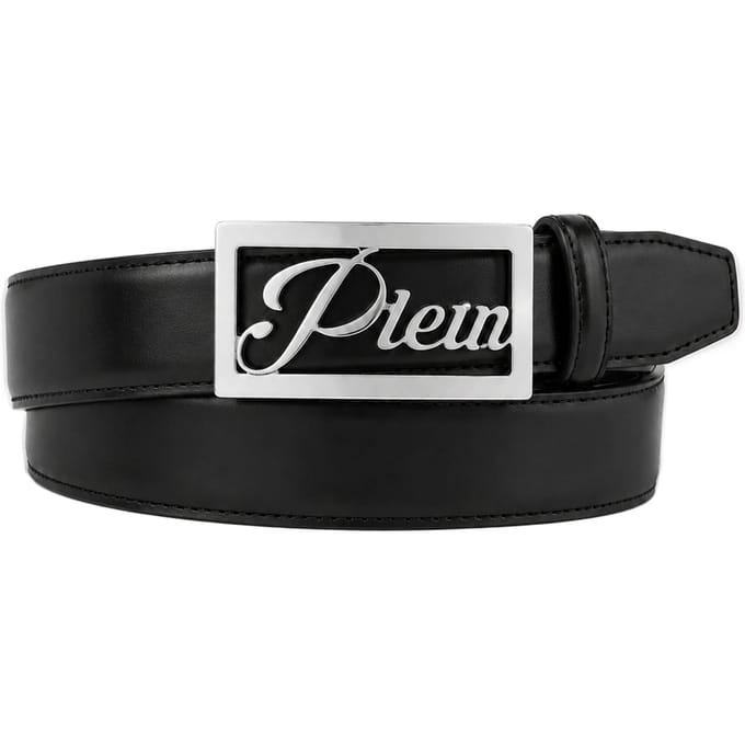 Plein Signature Log Leather Belt