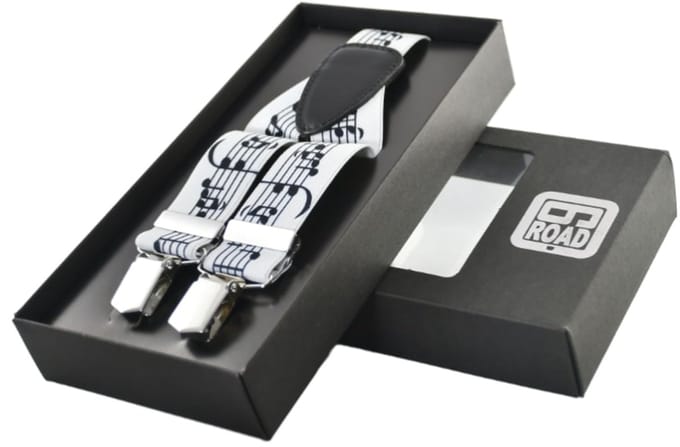 Sixroad bretels - muziek print wit - 3-clips