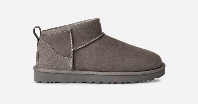 UGG® Classic Ultra Mini for Women in Grey, Size 5, Twinface/Polyester/Leather