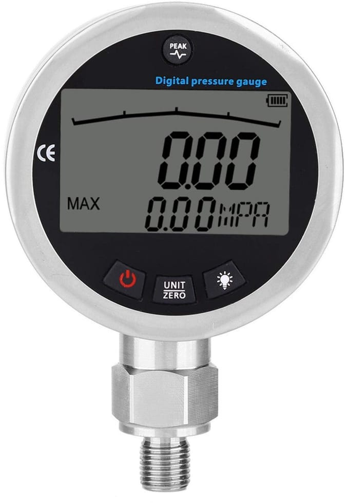 Allecto - Digitale Drukmeter - Hoge Precisie - G1/4 Aansluiting - Hydraulische Drukmeter - Voor Professioneel Gebruik - 400 BAR - Voor Technisch Ge...