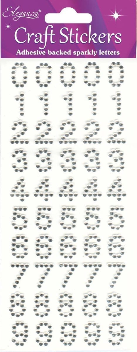Oaktree - Stickers 0 tm 9 clear/zilver (per vel)