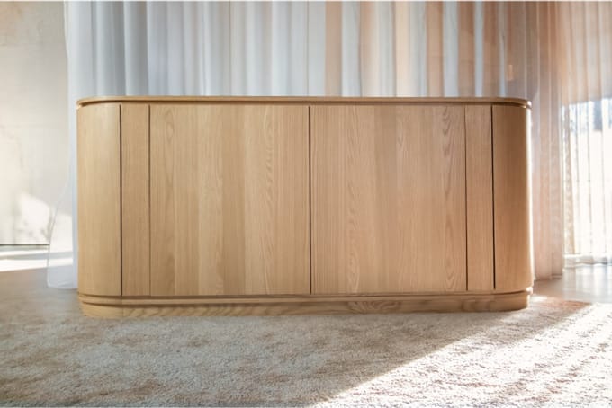 Dressoir Lazlo eiken 2-deurs 180x43x82 cm - Naturel