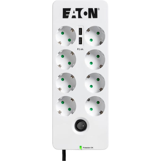Eaton Beschermdoos 8 Din Overspanningsbeveiliging Met Usb (Europese Stekkerdoos) - Pb8Tud
