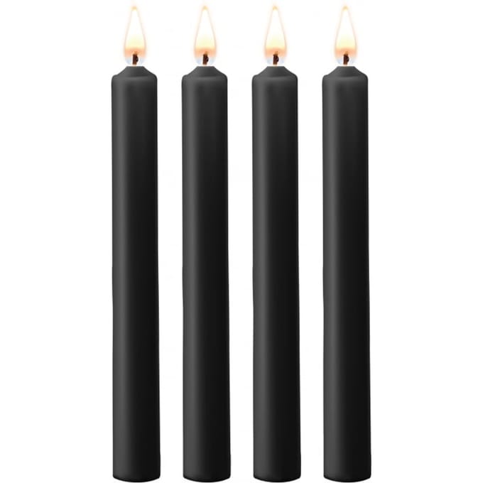 Teasing Wax Candles Large - Parafin - 4-pack - Black