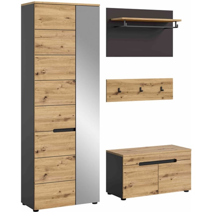 Canu kledingkastcombinatie Artisan NB basaltgrijs NB - 37x160x190cm