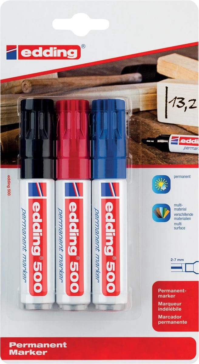 Viltstift edding 500 schuin 2-7mm ass | 6 stuks