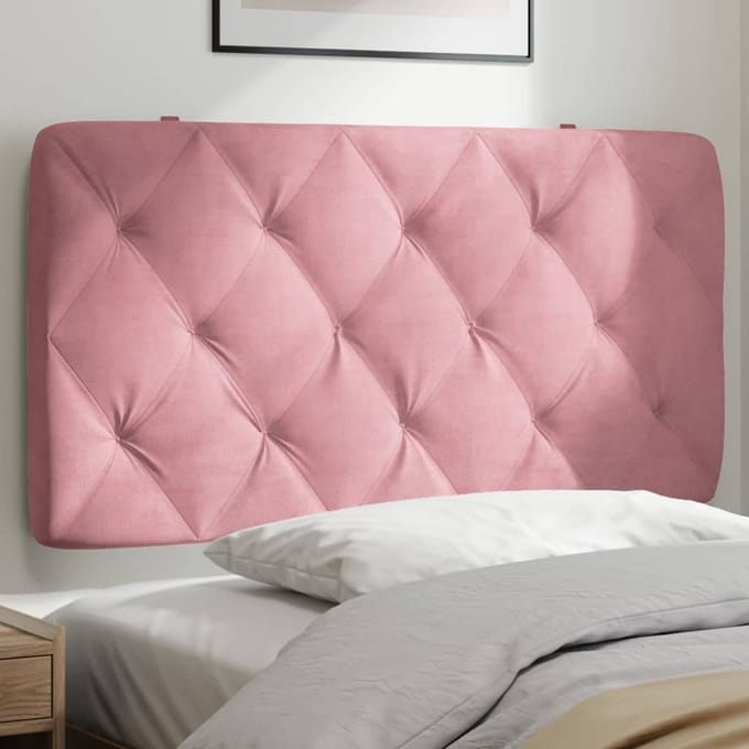 vidaXL - Hoofdbordkussen - 100 - cm - fluweel - roze