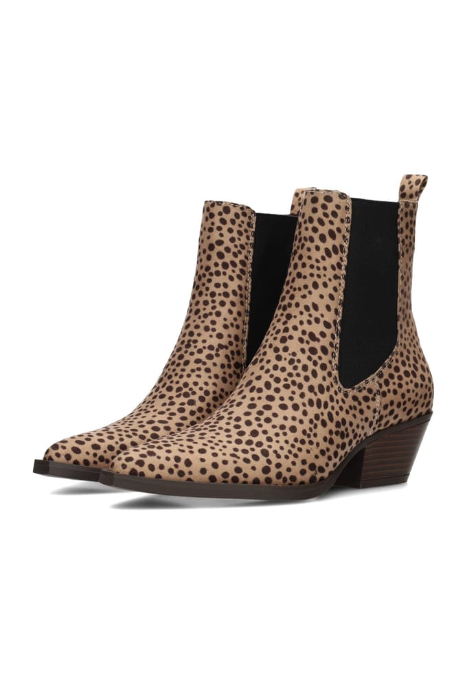 POSH by Poelman CARMEN Dames Laarzen - Beige Met Dierenprint