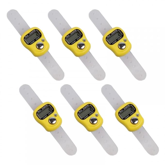 Dailygoods- Vingerteller Mini - 6 Stuks - ABS Duurzaam - Elektronische Telmachine - Energiebesparend - Compact Ontwerp