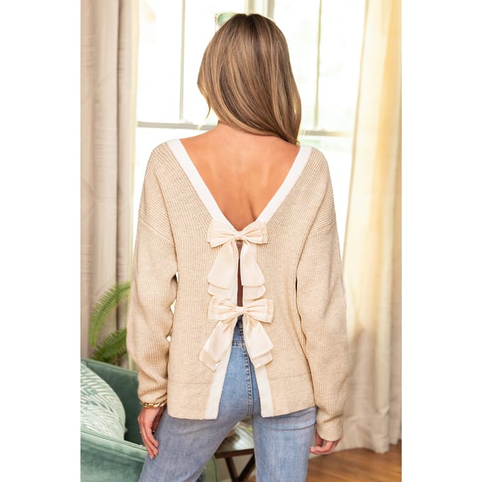 Bow Moment Beige Trui