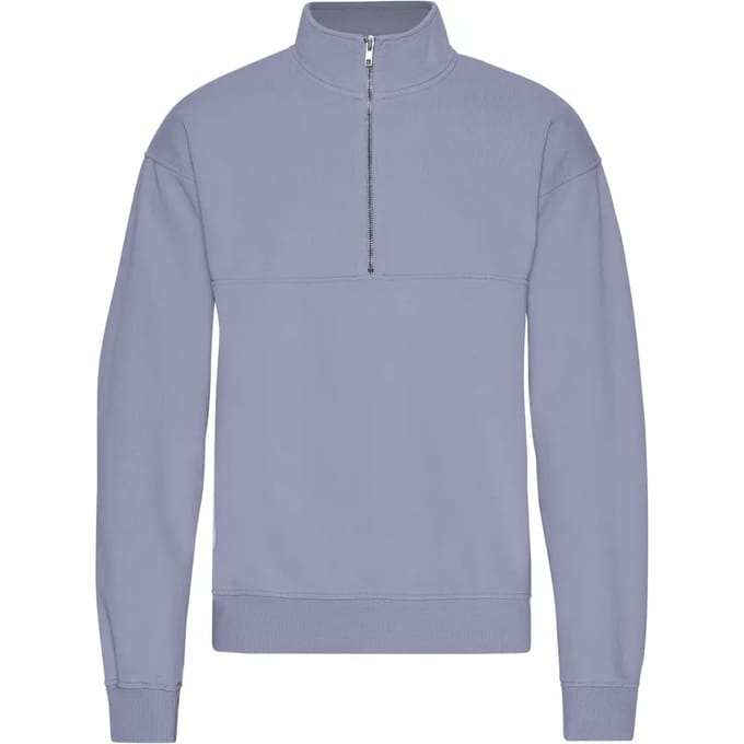 1/4 rits sweater Colorful Standard Organic Purple Jade