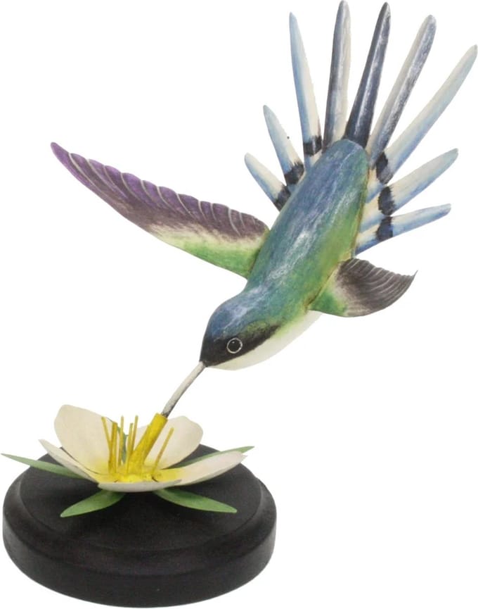 Kolibri in bloem 15x10x17cm