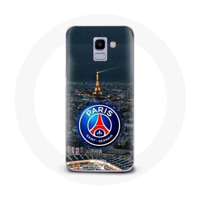 Hoesje - maniacase - Samsung Galaxy J6 2018 - Zwart - Flexibel - PSG Logo Eiffeltoren