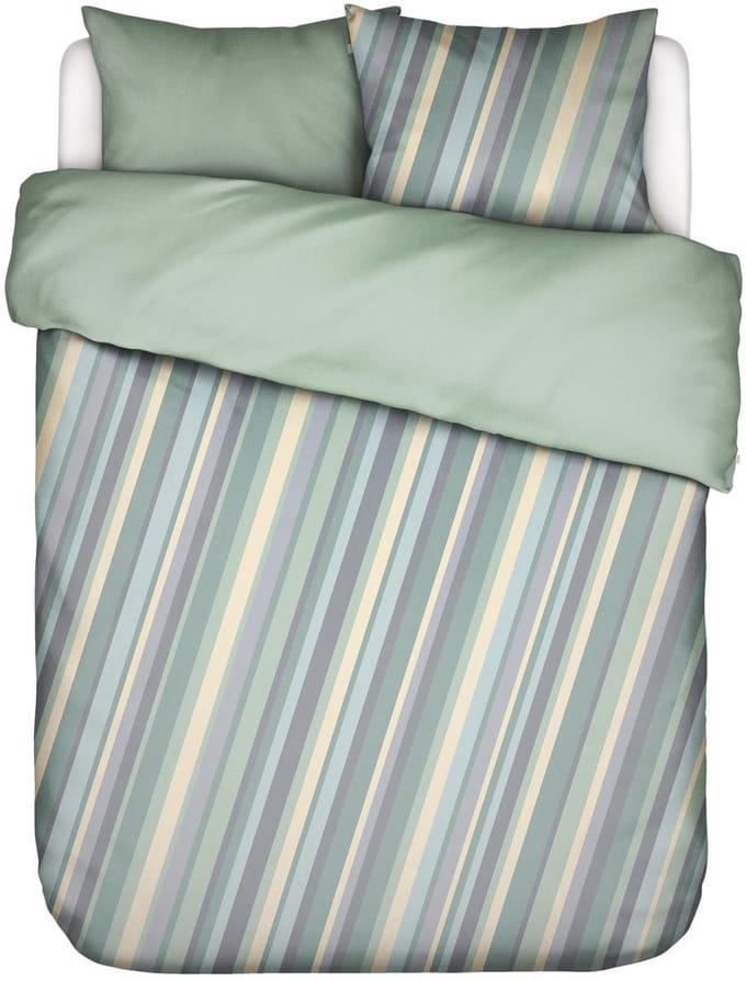 Essenza Suzie Dekbedovertrek Katoensatijn Subtle green - Lits-Jumeaux - 240x200/220 cm