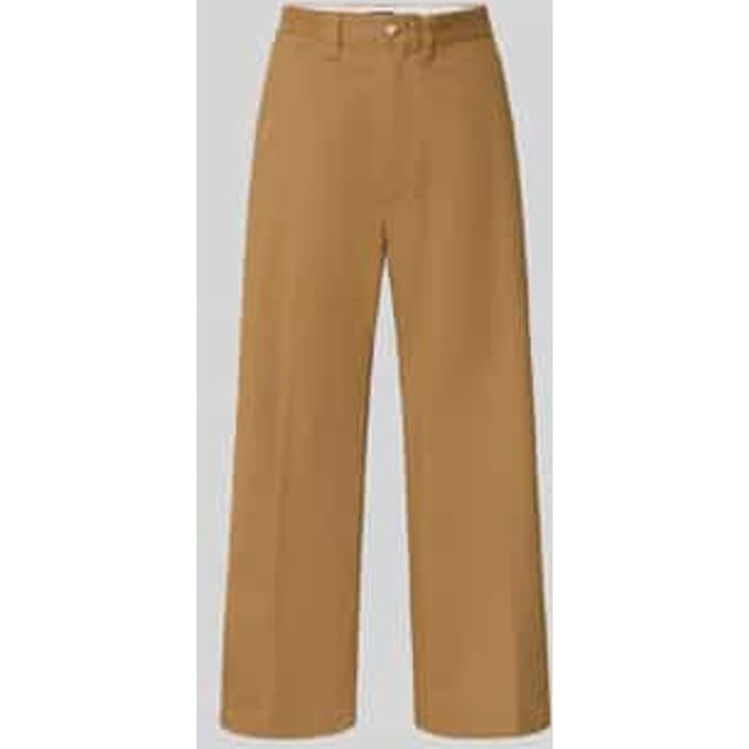 Korte chino met paspelzakken achter