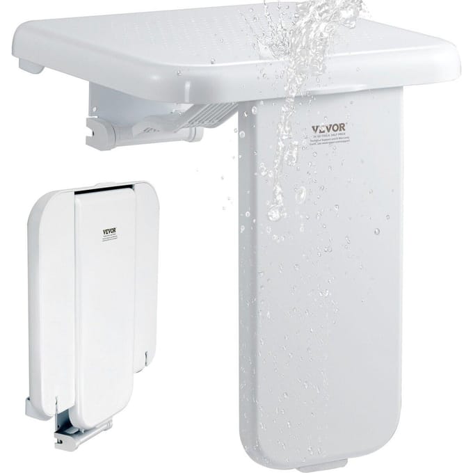 Siège de douche pliable en ABS 15,7'' x 16,7'' Banc de douche mural 440 lbs