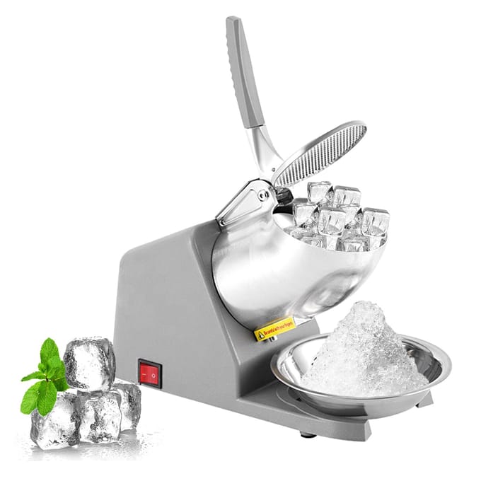 Machine à glace pilée électrique à double lame 110 V US Plug gris